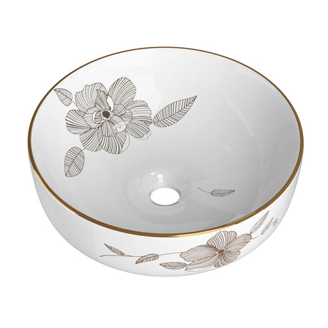 DS NA Bathroom Basin Ceramic Vanity Sink Hand Wash Bowl with Pattern 41x41cm