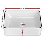 DS NA Bathroom Basin Ceramic Vanity Sink Hand Wash Bowl Above Counter 48x37cm