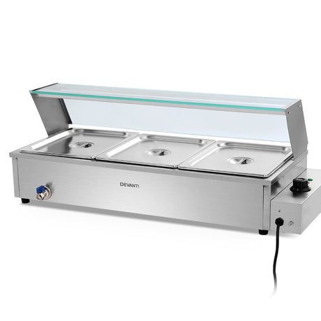 DS NA Devanti Commercial Food Warmer Bain Marie 3 Electric Buffet Pans