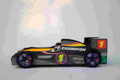 Racing Car Bed Frame with LED Lights Black - Single