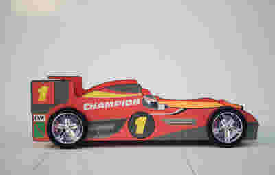 Racing Car Bed Frame with LED Lights Red - Single