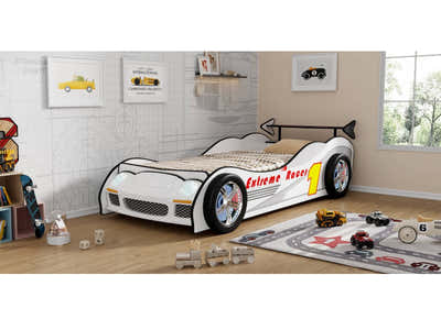 Extreme Racing Car Bed White