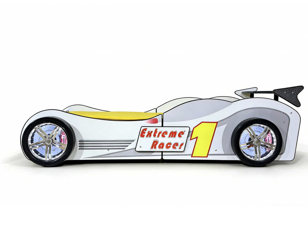 Extreme Racing Car Bed White