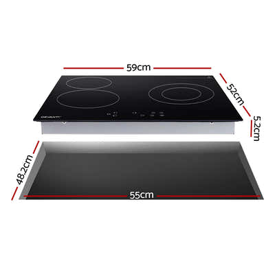 DS NA Electric Ceramic Cooktop 60cm  4 Burner Hob Touch Control 5200W