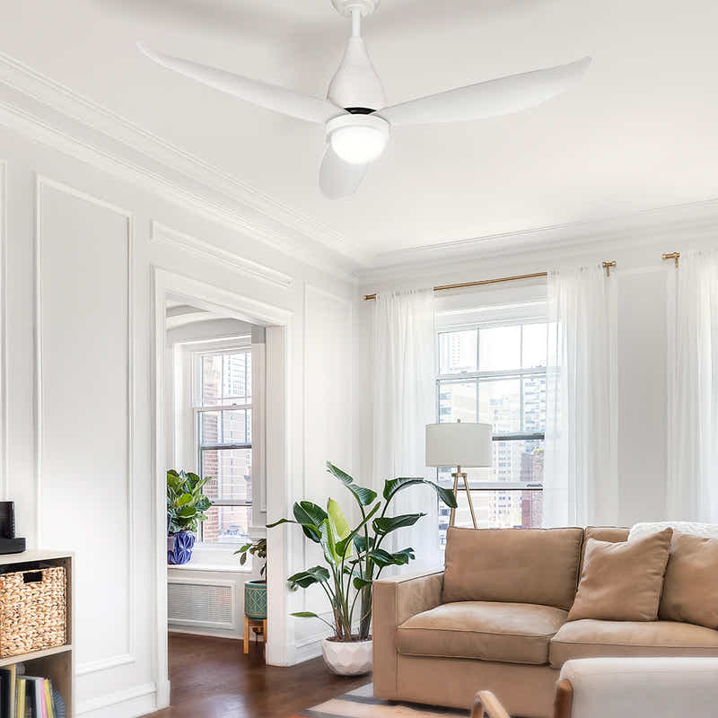 DS NA Devanti 52'' Ceiling Fan DC Motor LED Light Remote Control - White