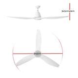 DS NA 64'' DC Motor Ceiling Fan With Light LED Remote Control Fans 3 Blades