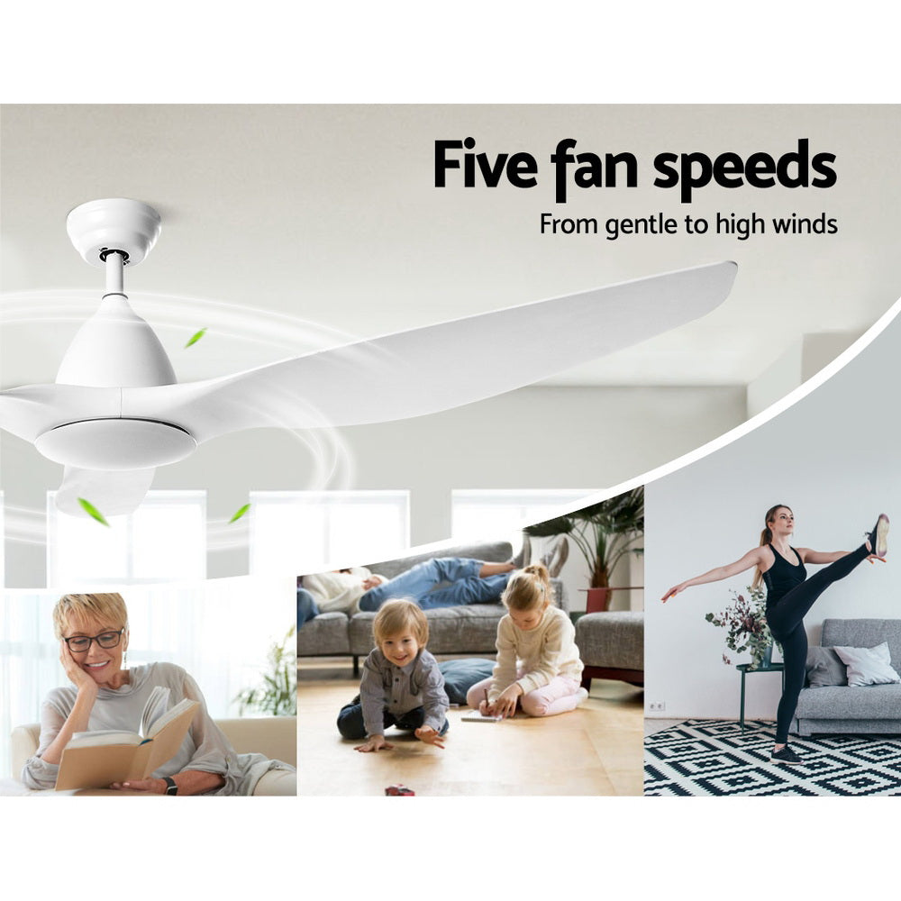 DS NA 64'' DC Motor Ceiling Fan With Light LED Remote Control Fans 3 Blades