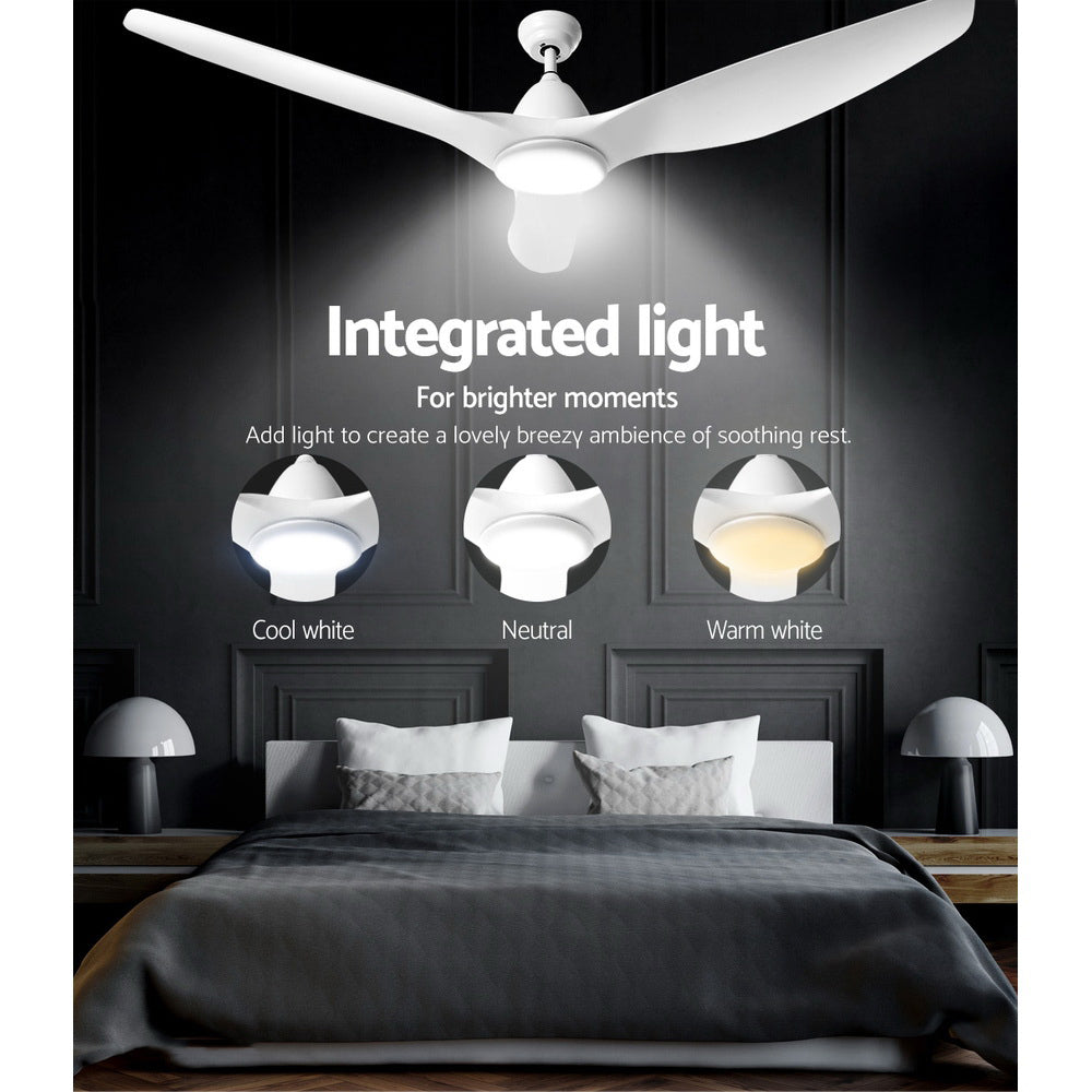 DS NA 64'' DC Motor Ceiling Fan With Light LED Remote Control Fans 3 Blades