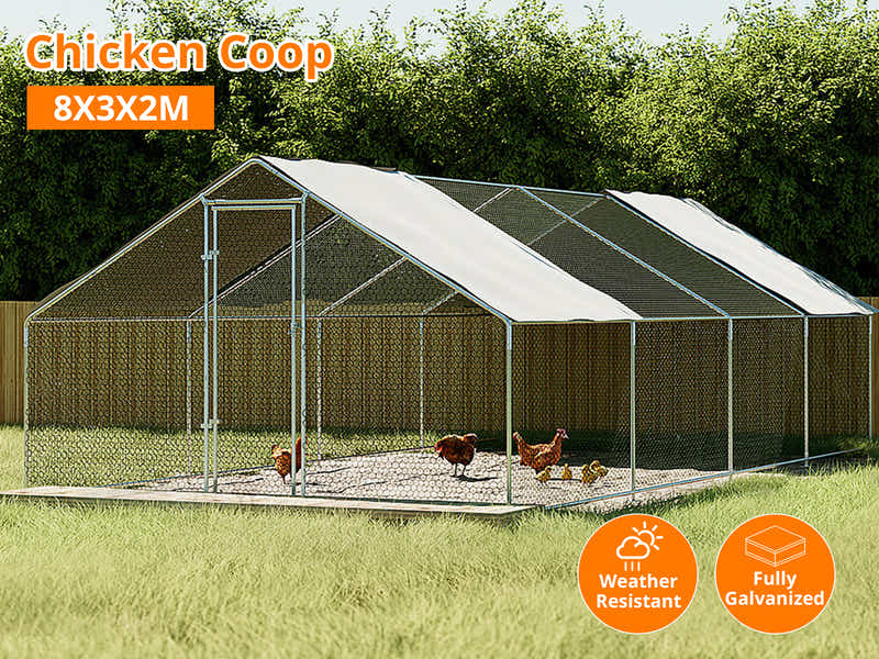 DS 25mm Steel Chicken Coop - 3m x 8m x 2m