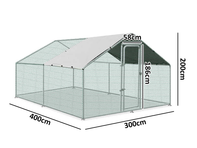 Steel Chicken Coop - 3m x 4m x 2m