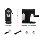 DS NA Devanti 20 Bar Coffee Machine Espresso Cafe Maker Black