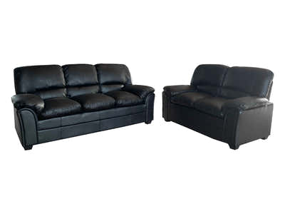 Braura PU Leather Sofa Set - Black