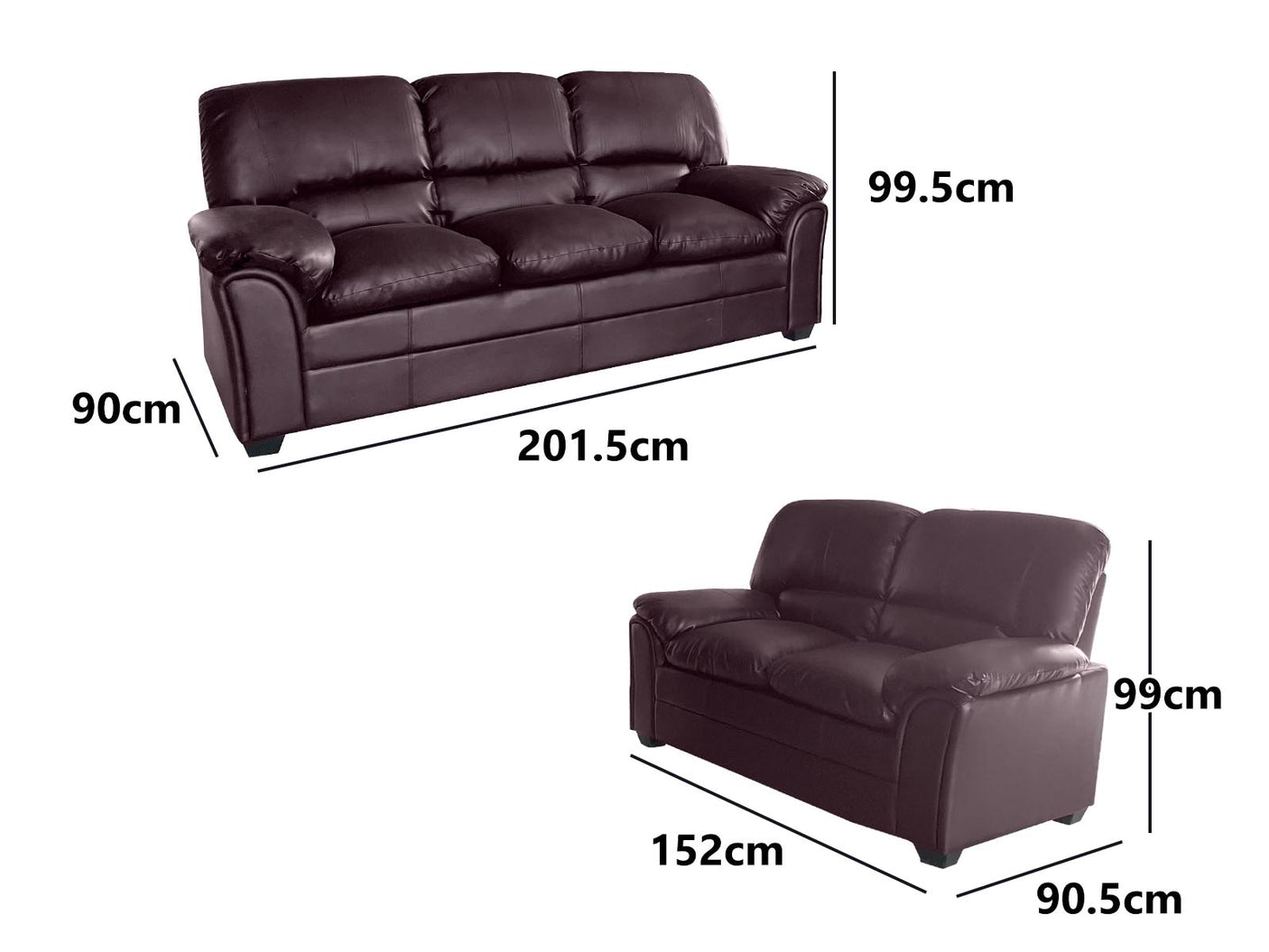 Braura Sofa Set Brown