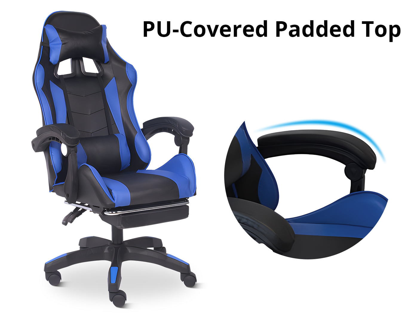 Chano Deluxe Gaming Chair PU Blue