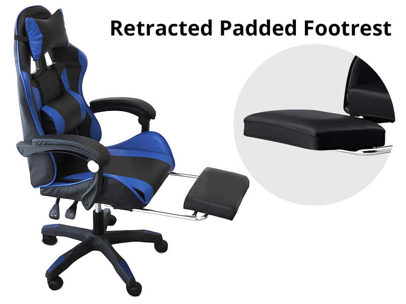 Chano Deluxe Gaming Chair PU Blue