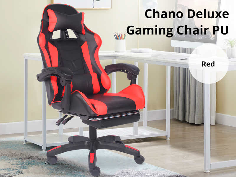 Chano Deluxe Gaming Chair PU Red