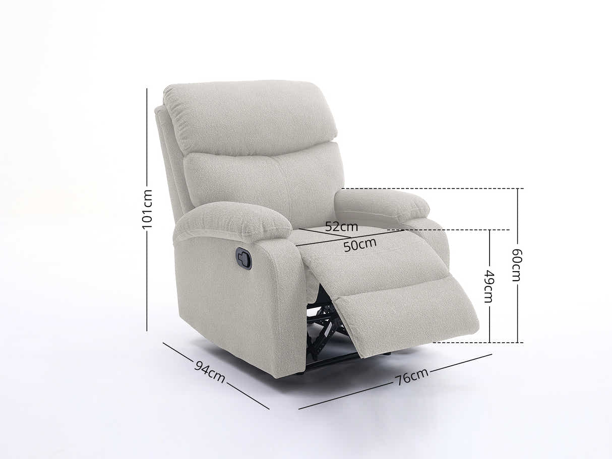 DS Giselle Boucle Recliner Chair - Beige