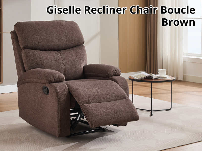 Giselle Boucle Recliner Chair - Brown