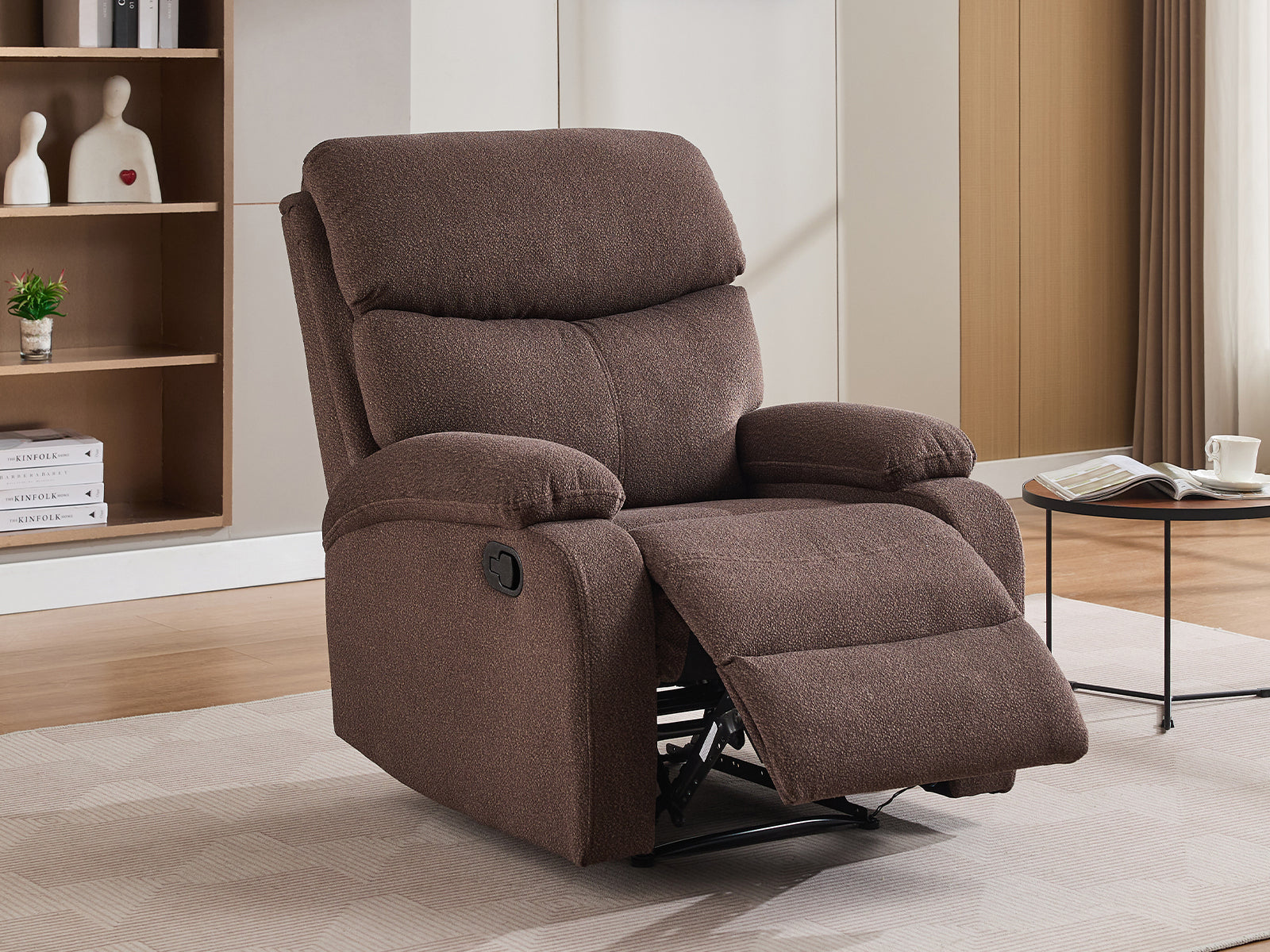 Giselle Recliner Chair Boucle Brown