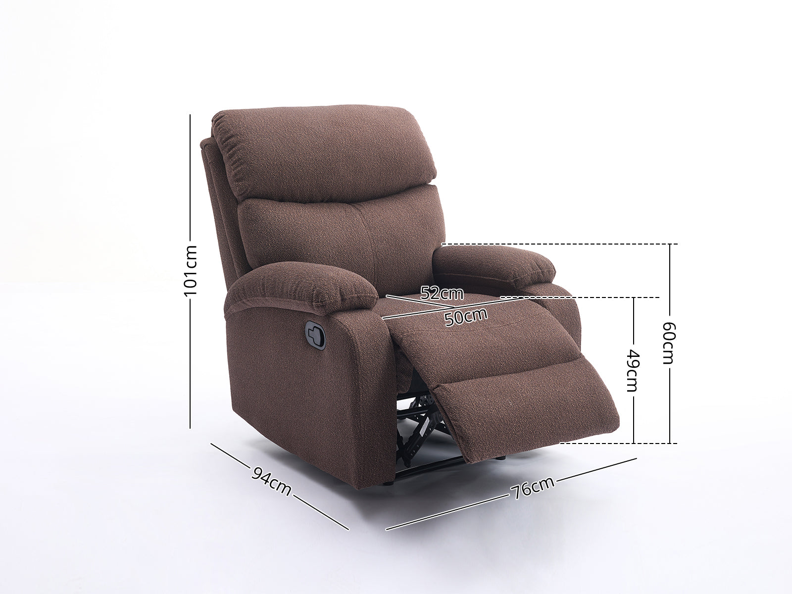 Giselle Recliner Chair Boucle Brown