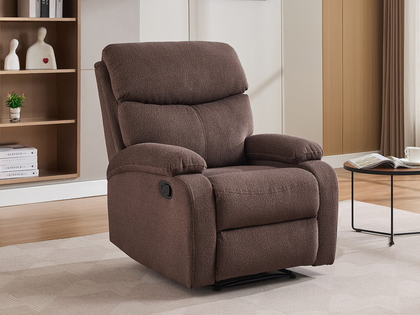 Giselle Recliner Chair Boucle Brown