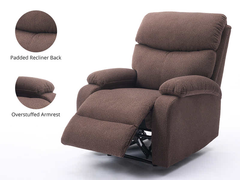 Giselle Boucle Recliner Chair - Brown