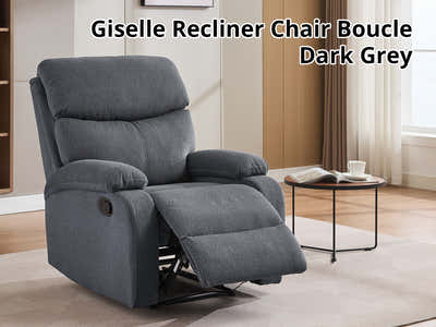 DS Giselle Boucle Recliner Chair - Dark Grey