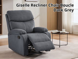 Giselle Recliner Chair Boucle Dark Grey