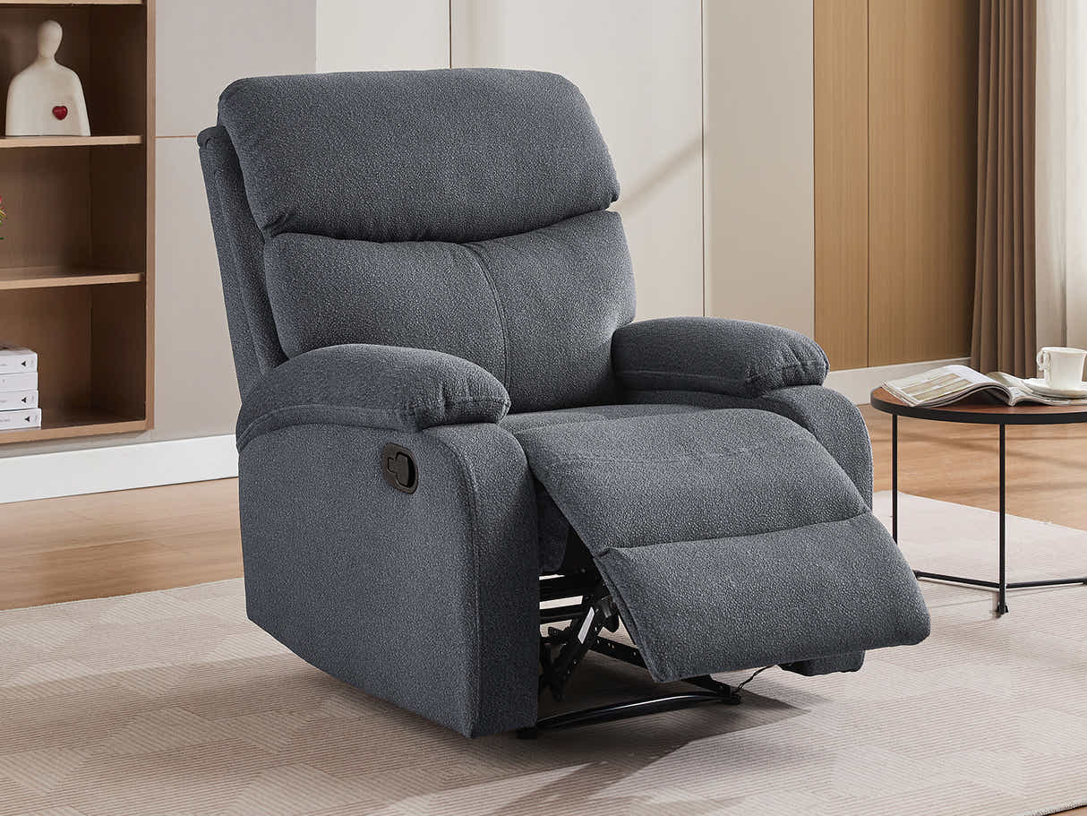 DS Giselle Boucle Recliner Chair - Dark Grey