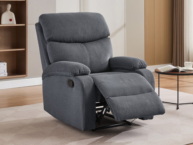 Giselle Boucle Recliner Chair - Dark Grey