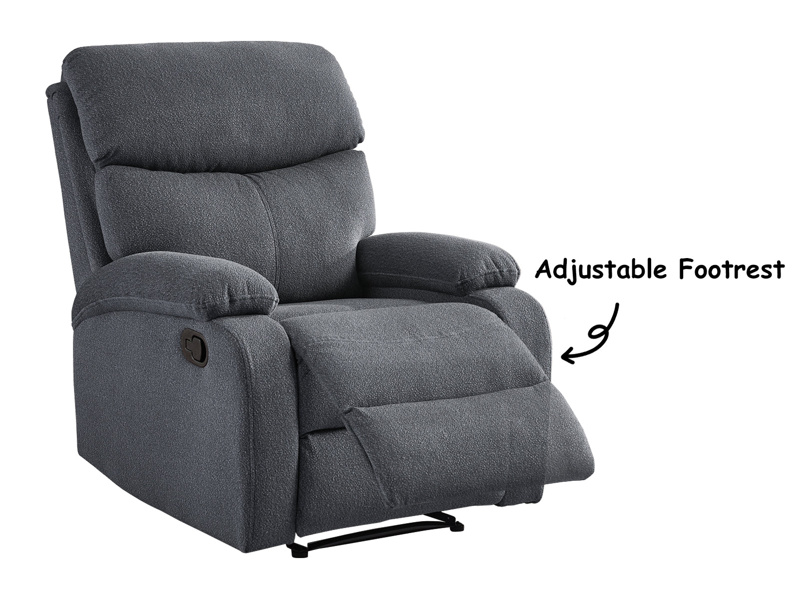 Giselle Recliner Chair Boucle Dark Grey