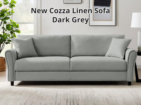 New Cozza Linen Sofa - Dark Grey