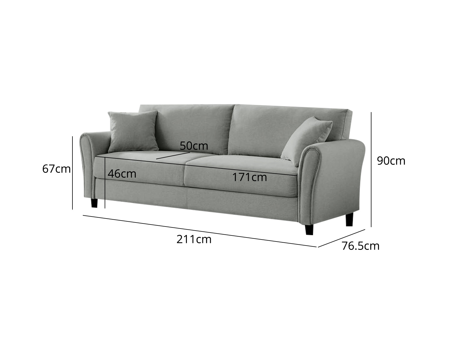 New Cozza Linen Sofa - Dark Grey