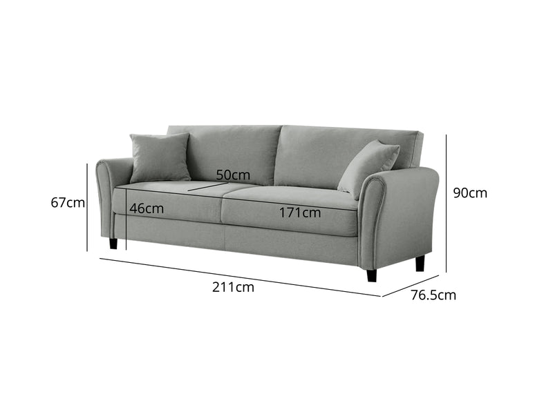 New Cozza Linen Sofa - Dark Grey