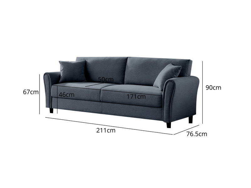 New Cozza Linen Sofa - Dark Grey