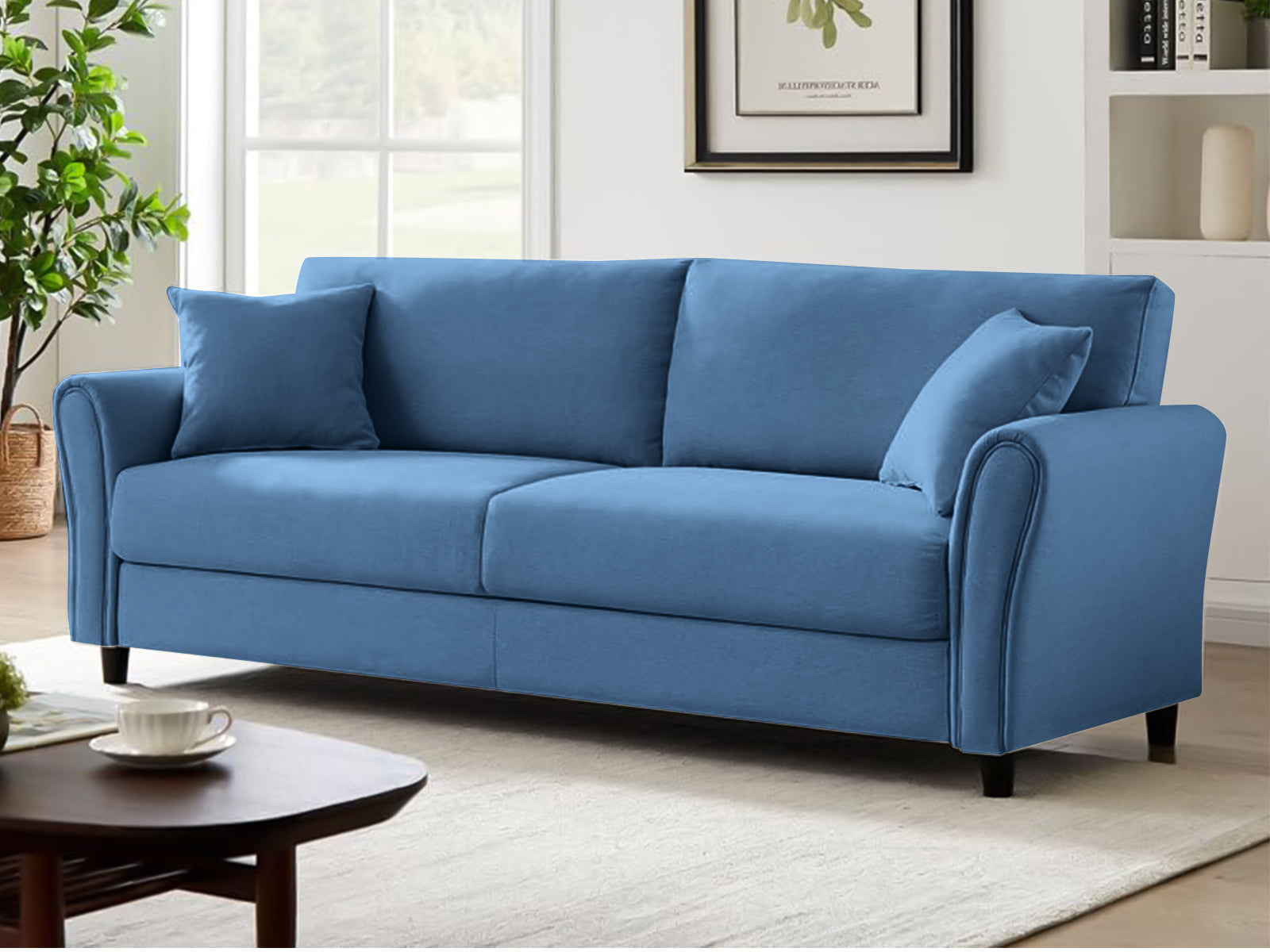 New Cozza Linen Sofa - Dark Navy