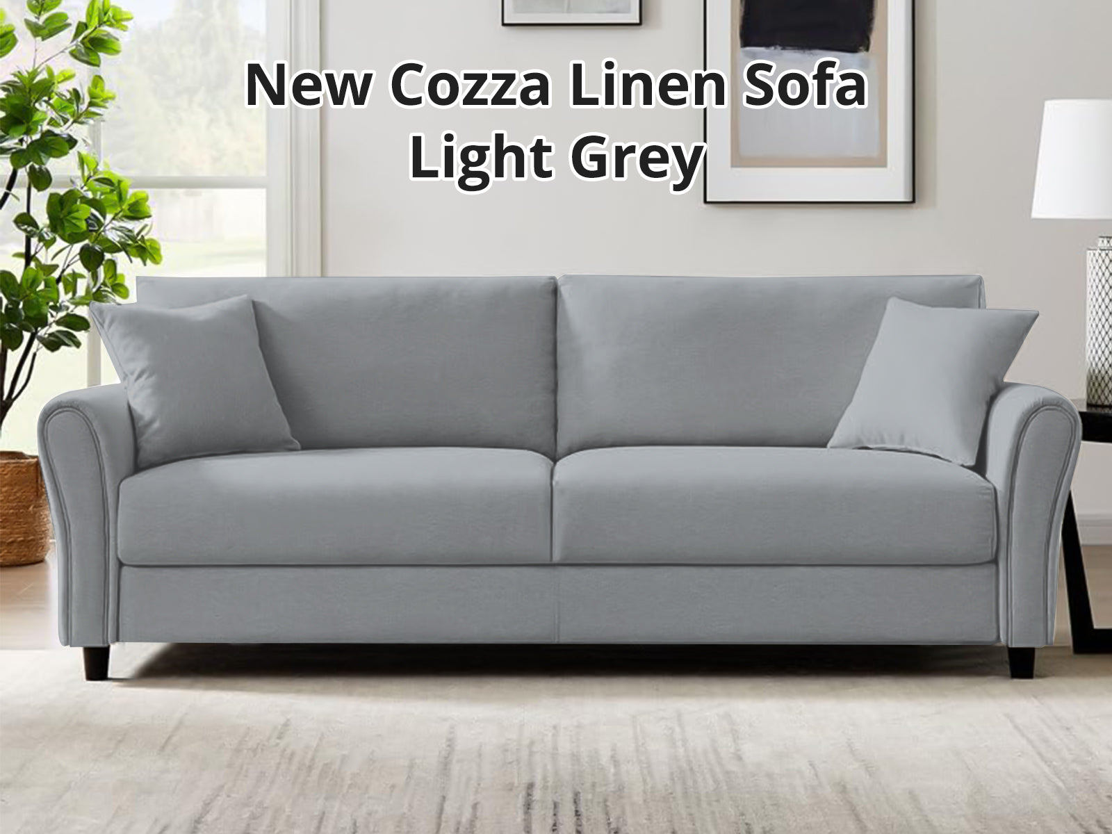 New Cozza Linen Sofa - Light Grey