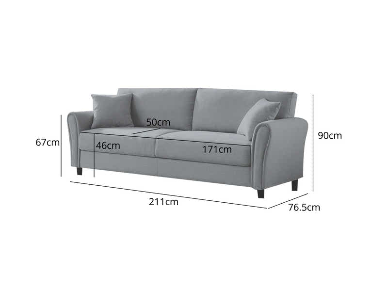 New Cozza Linen Sofa - Light Grey