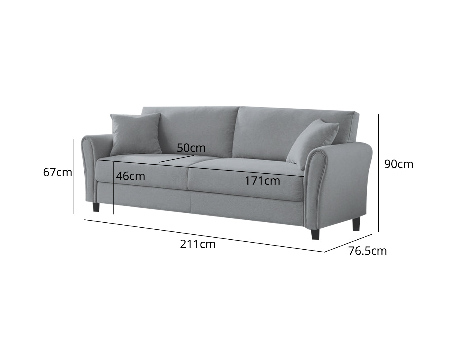 New Cozza Linen Sofa - Light Grey