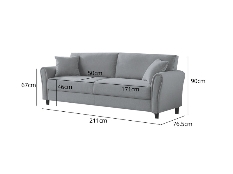 New Cozza Linen Sofa - Light Grey