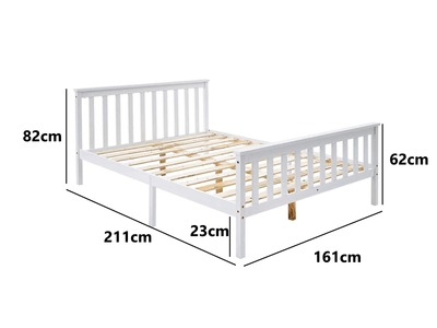 Hampshire Bed Frame White & Xclusive Pocket Spring Mattress X20 - Queen (Combo)