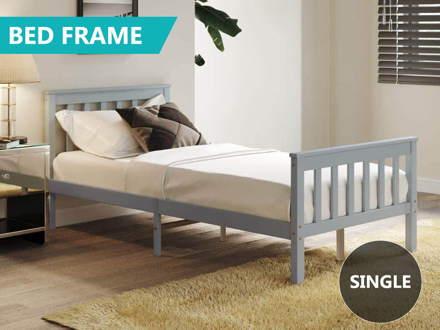 Hampshire Single Bed Frame - Grey