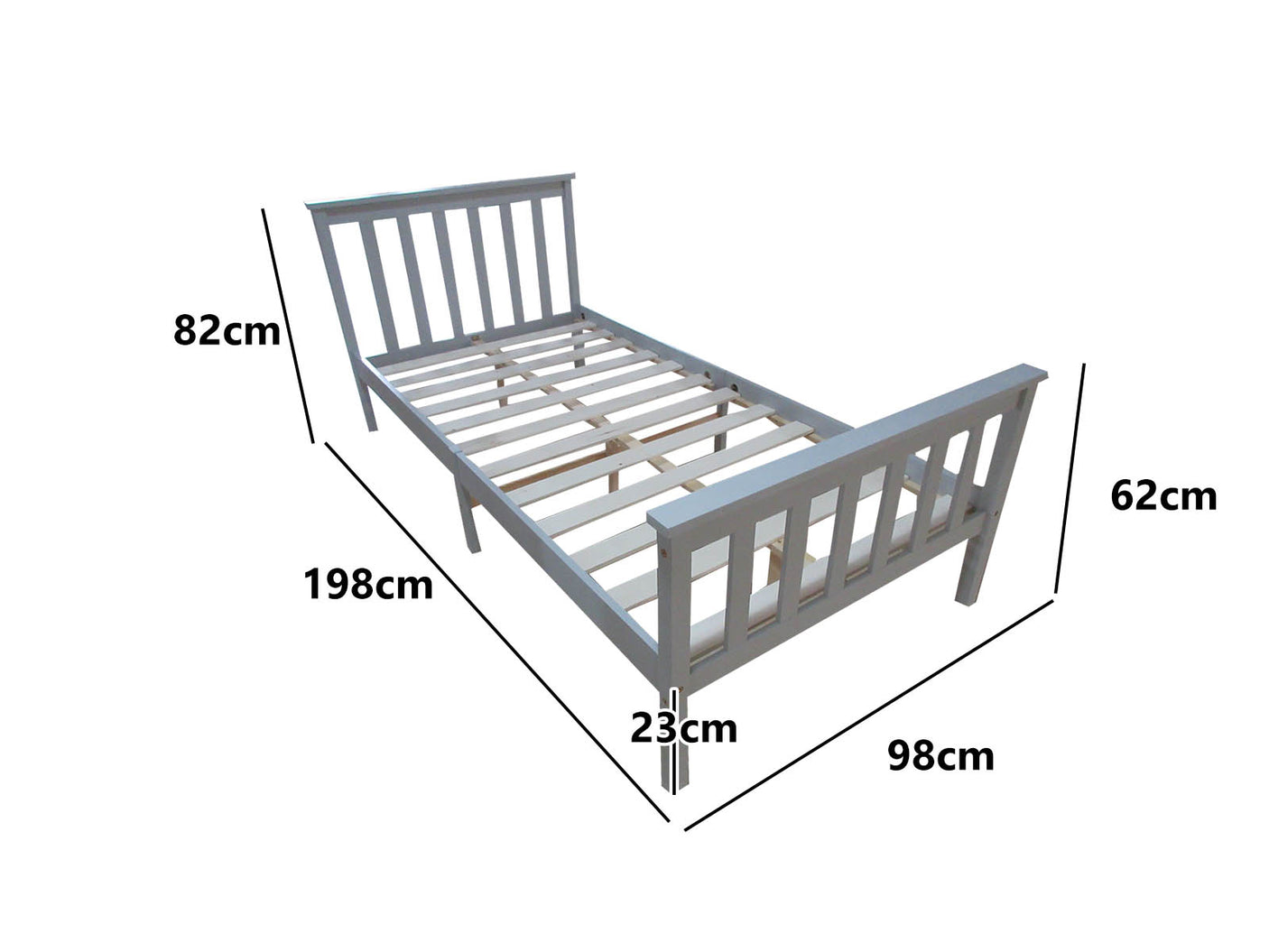 Hampshire Single Bed Frame - Grey