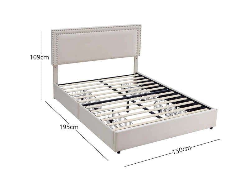 Ambria Bed Frame Beige - Double