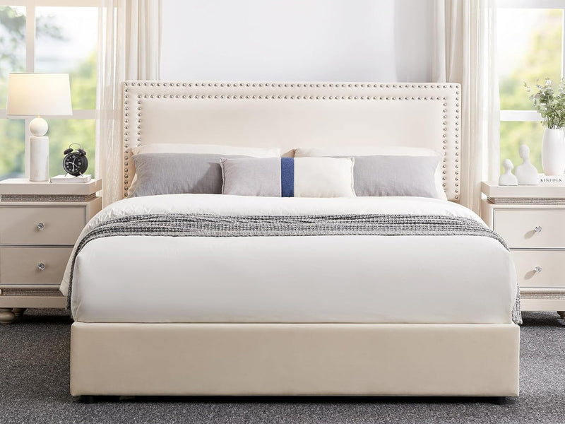 Ambria Bed Frame Beige - Queen