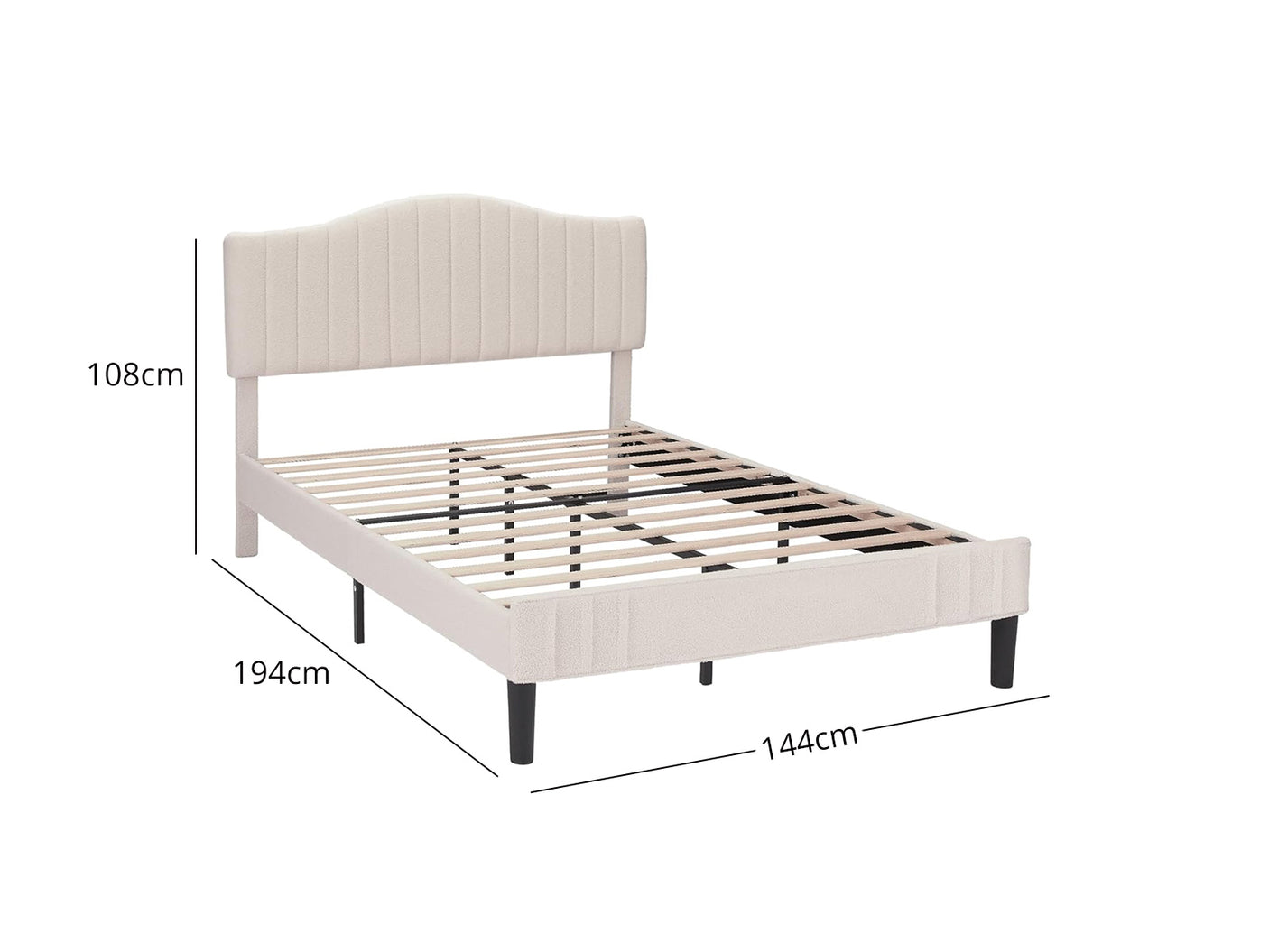 Abrea Double Bed Frame - Beige