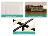 Abrea Double Bed Frame - Beige