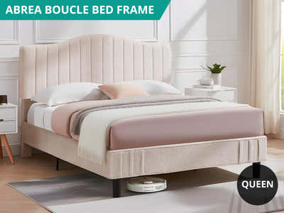 Abrea Boucle Bed Frame - Queen