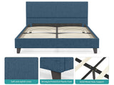 Banff Linen Double Bed Frame - Navy