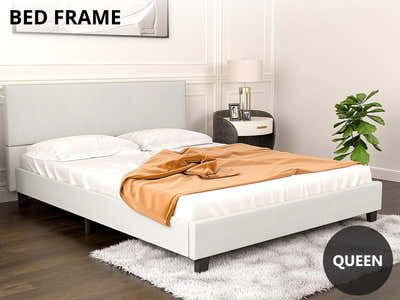 Banff Bed Frame Beige - Queen